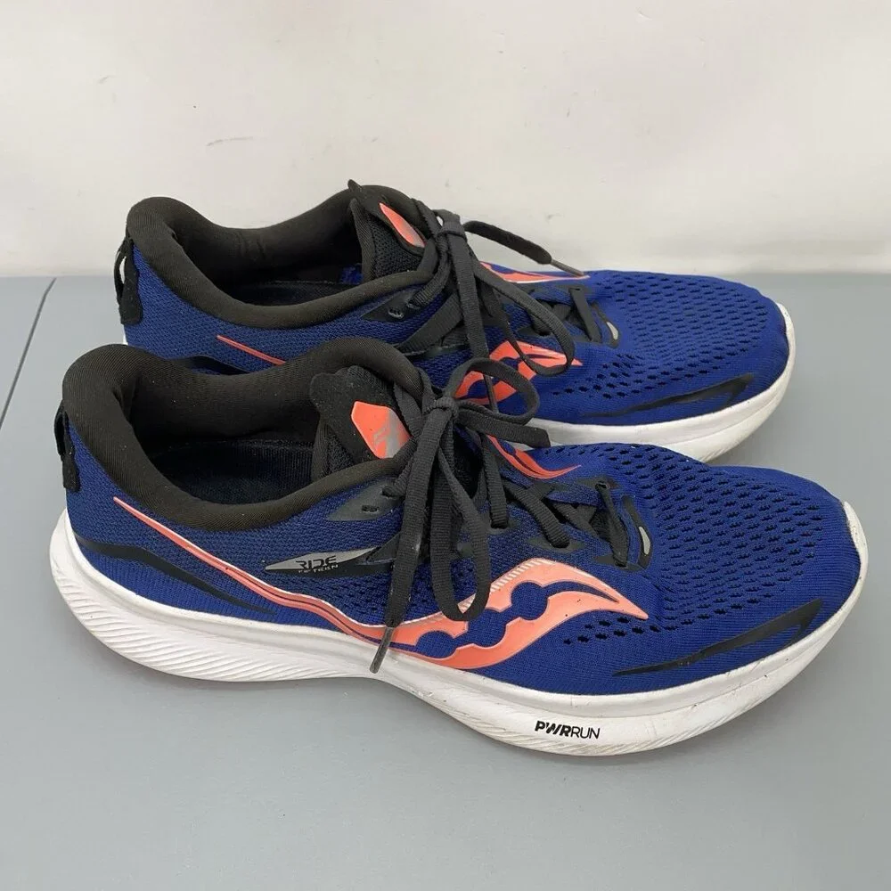 Saucony Ride 15 Sneakers Shoes Running Training Athletic Blue Mens 10.5